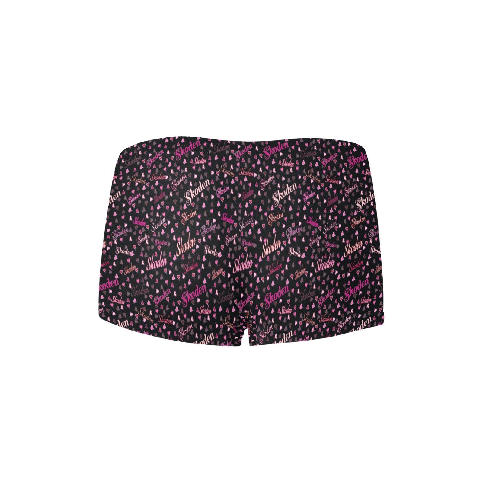 Ladies Skoden Undergarment Type Hearts Black-02 Women's All Over Print Boyshort Panties (Model L31) Women's Boyshort Panties (L31) e-joyer