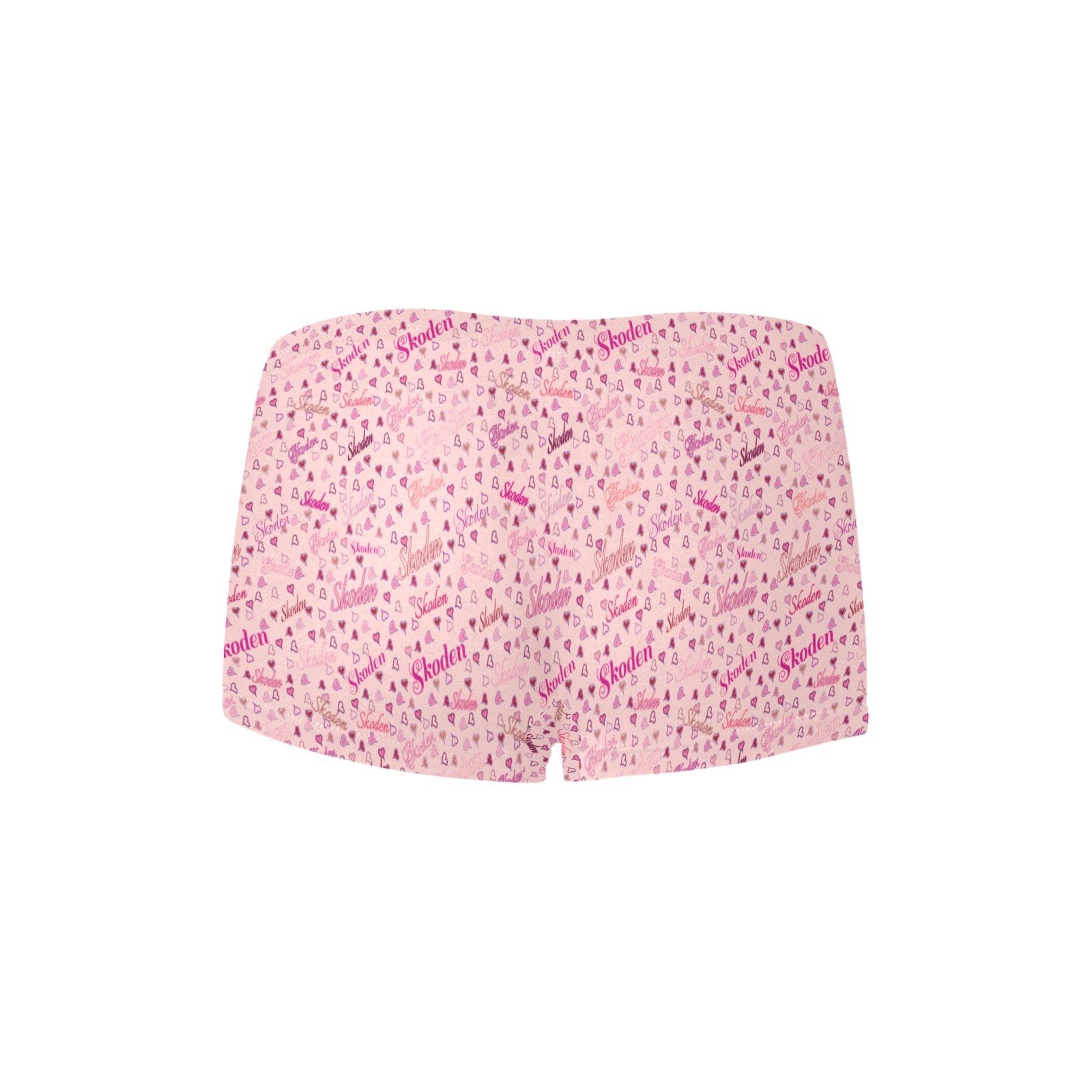 Ladies Skoden Undergarment Type Hearts Pink Women's All Over Print Boyshort Panties (Model L31) Women's Boyshort Panties (L31) e-joyer