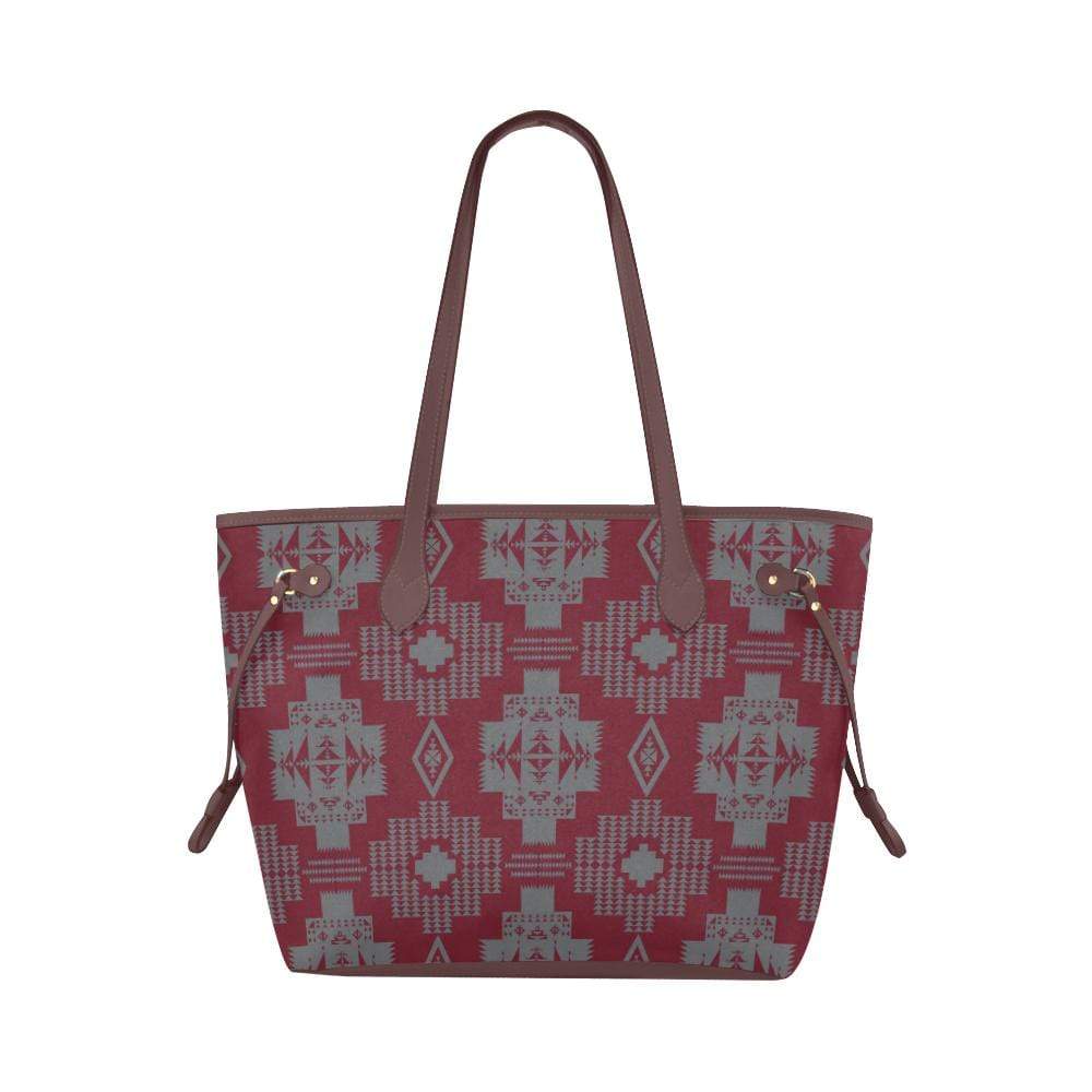 Light Gray with Maroon Clover Canvas Tote Bag (Model 1661) Clover Canvas Tote Bag (1661) e-joyer