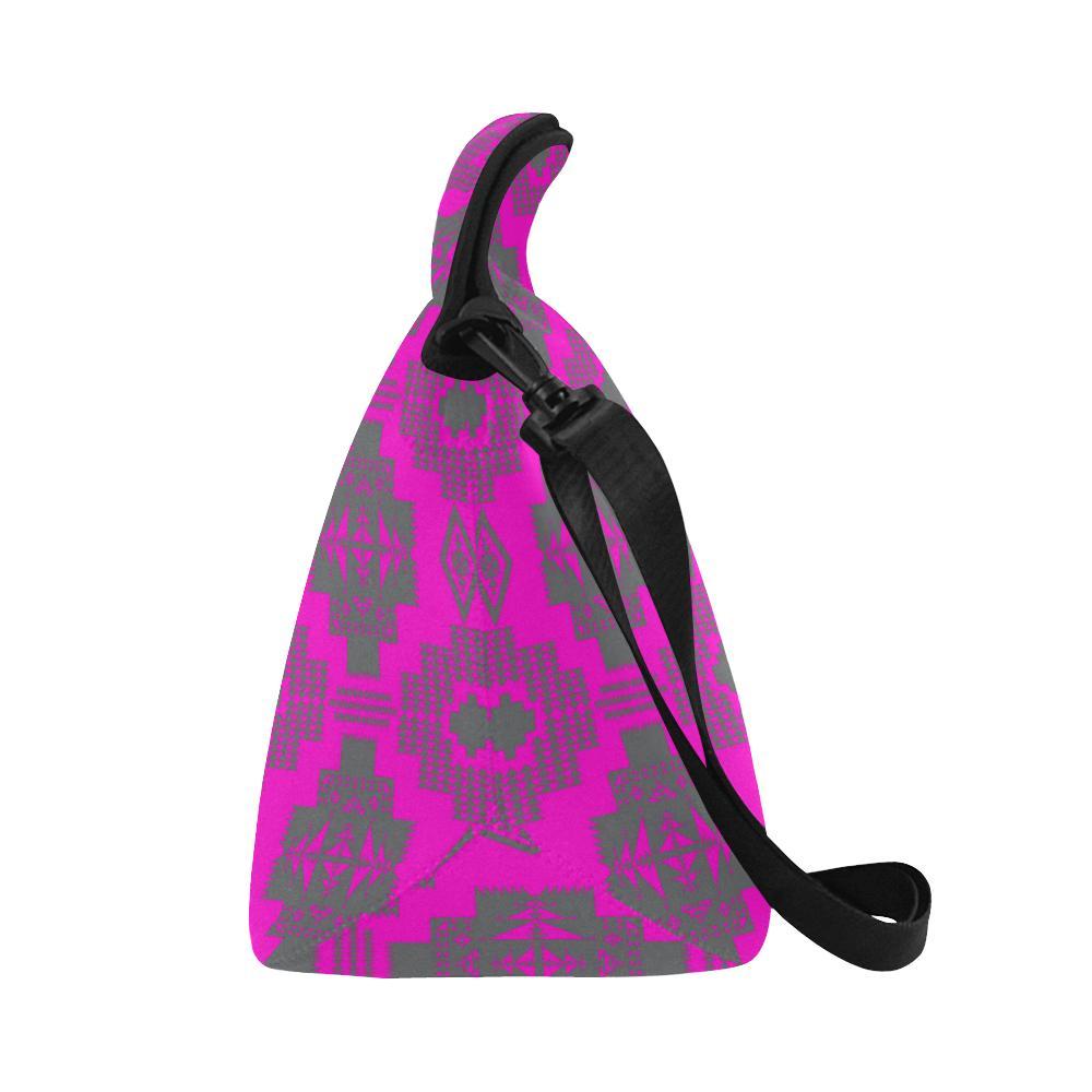 Light Gray with Sunset Large Insulated Neoprene Lunch Bag That Replaces Your Purse (Model 1669) Neoprene Lunch Bag/Large (1669) e-joyer