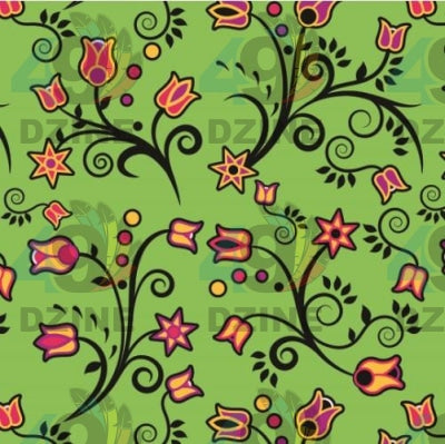 Light Green Yellow Star Satin Fabric 49DzineStore
