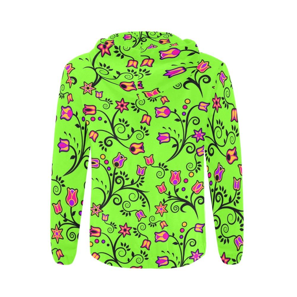 LightGreen Yellow Star All Over Print Full Zip Hoodie for Men (Model H14) hoodie e-joyer