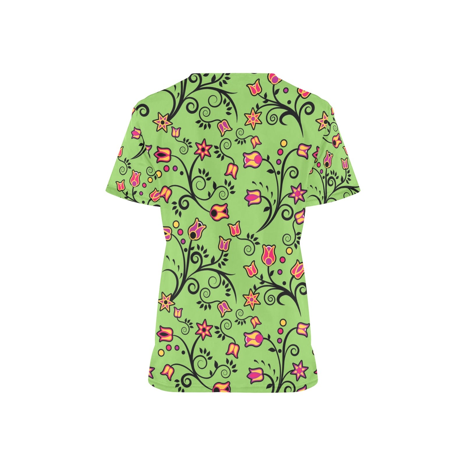 LightGreen Yellow Star All Over Print Scrub Top Scrub Top e-joyer