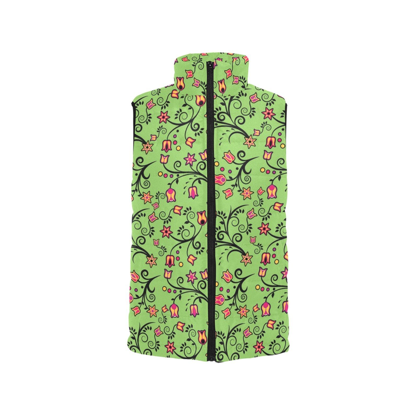 LightGreen Yellow Star Men's Padded Vest Jacket (Model H44) Men's Padded Vest Jacket (H44) e-joyer