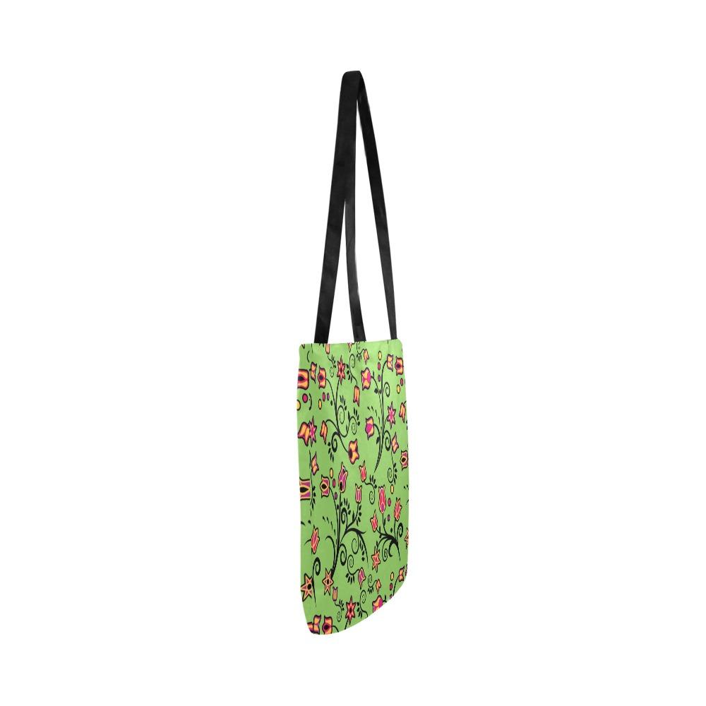 LightGreen Yellow Star Reusable Shopping Bag Model 1660 (Two sides) Shopping Tote Bag (1660) e-joyer