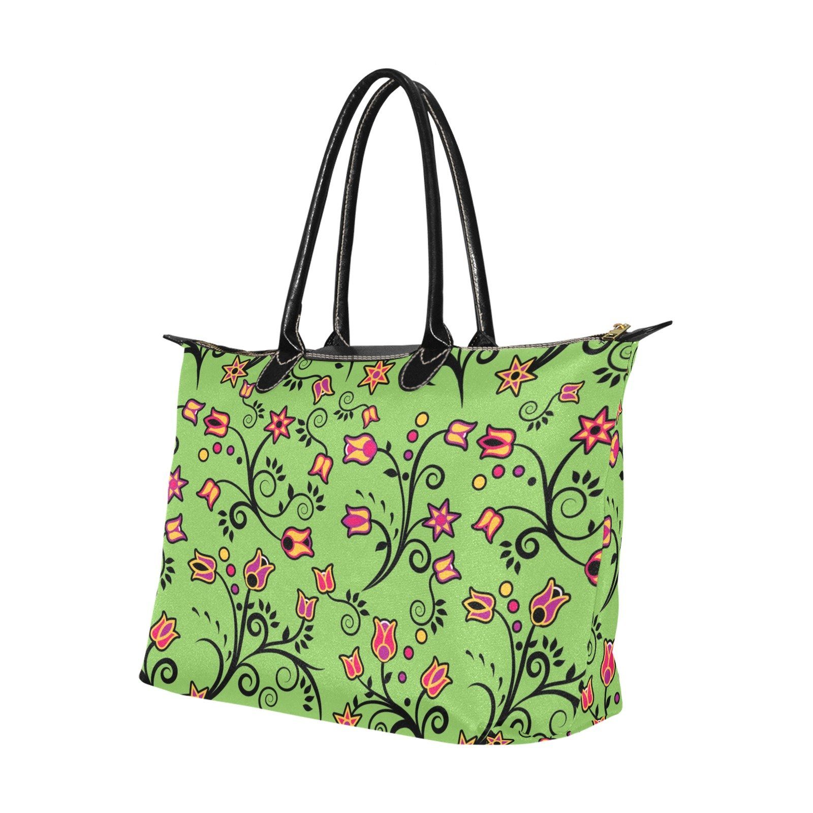 LightGreen Yellow Star Single-Shoulder Lady Handbag (Model 1714) bag e-joyer
