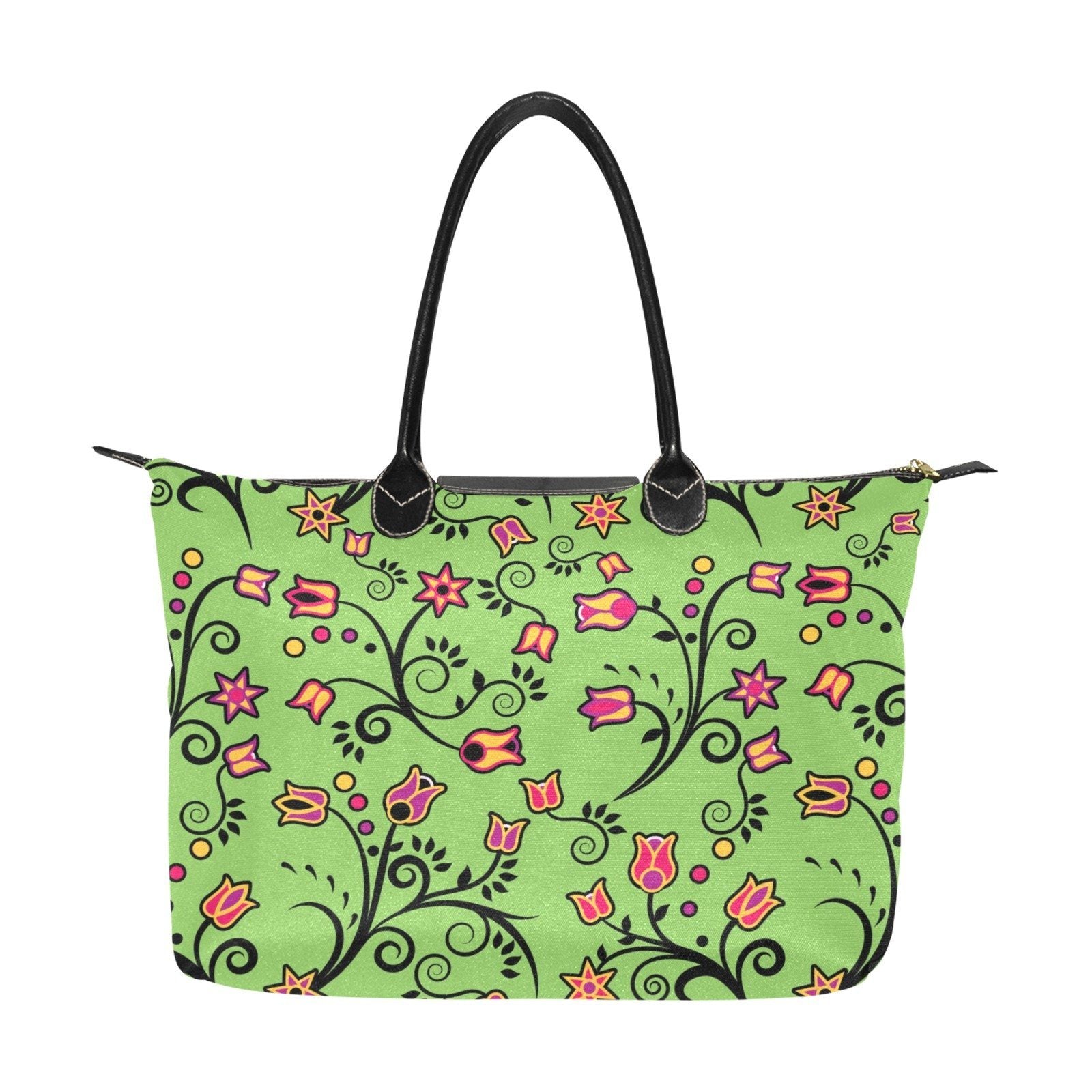 LightGreen Yellow Star Single-Shoulder Lady Handbag (Model 1714) bag e-joyer