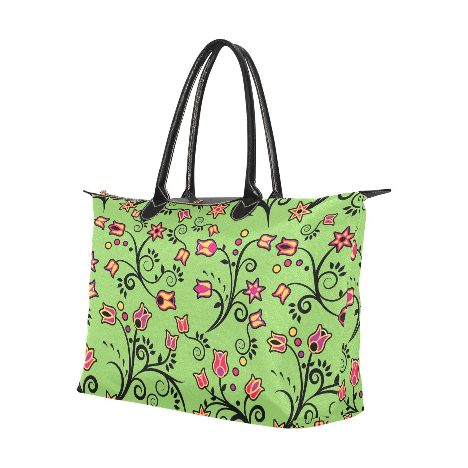 LightGreen Yellow Star Single-Shoulder Lady Handbag (Model 1714) bag e-joyer