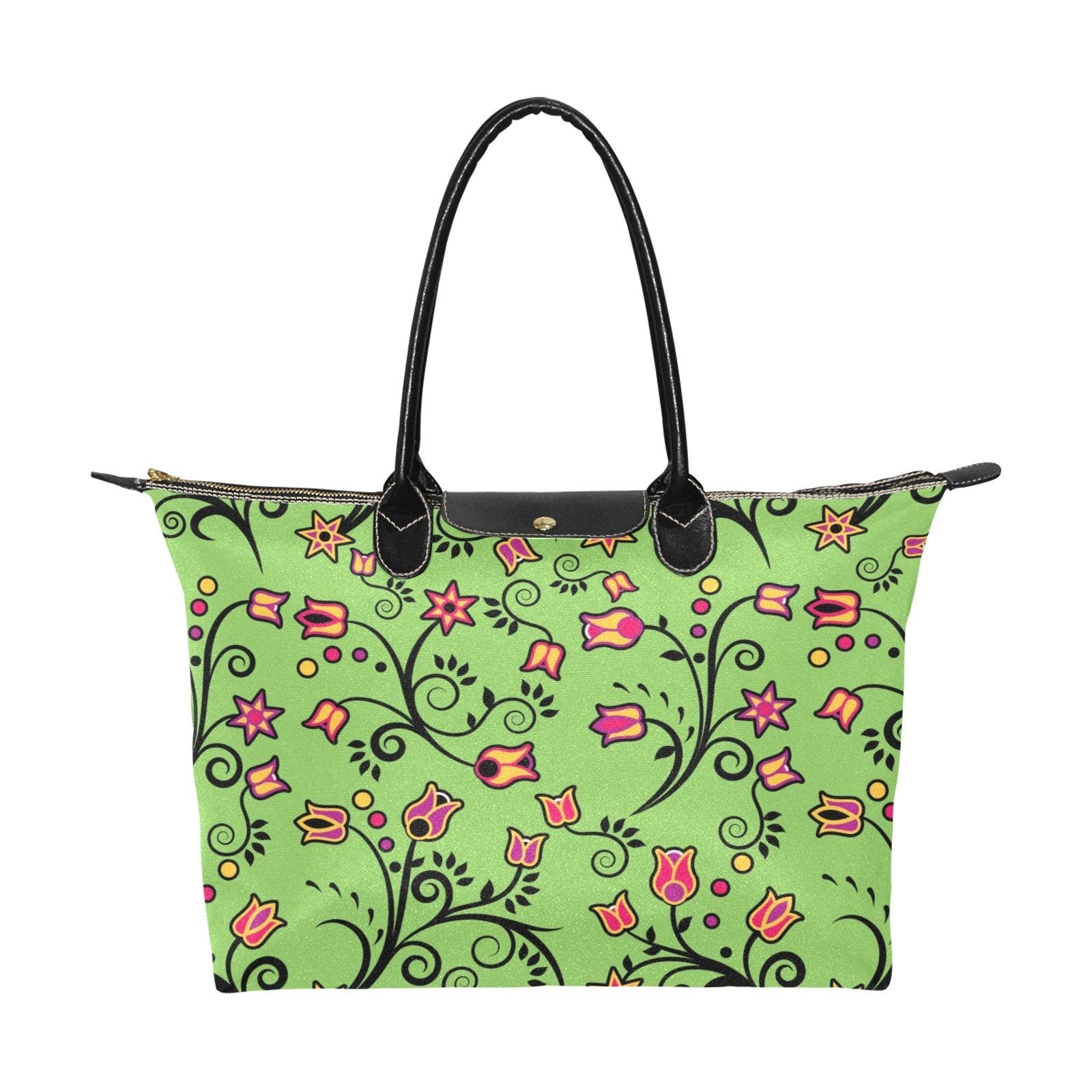 LightGreen Yellow Star Single-Shoulder Lady Handbag (Model 1714) bag e-joyer
