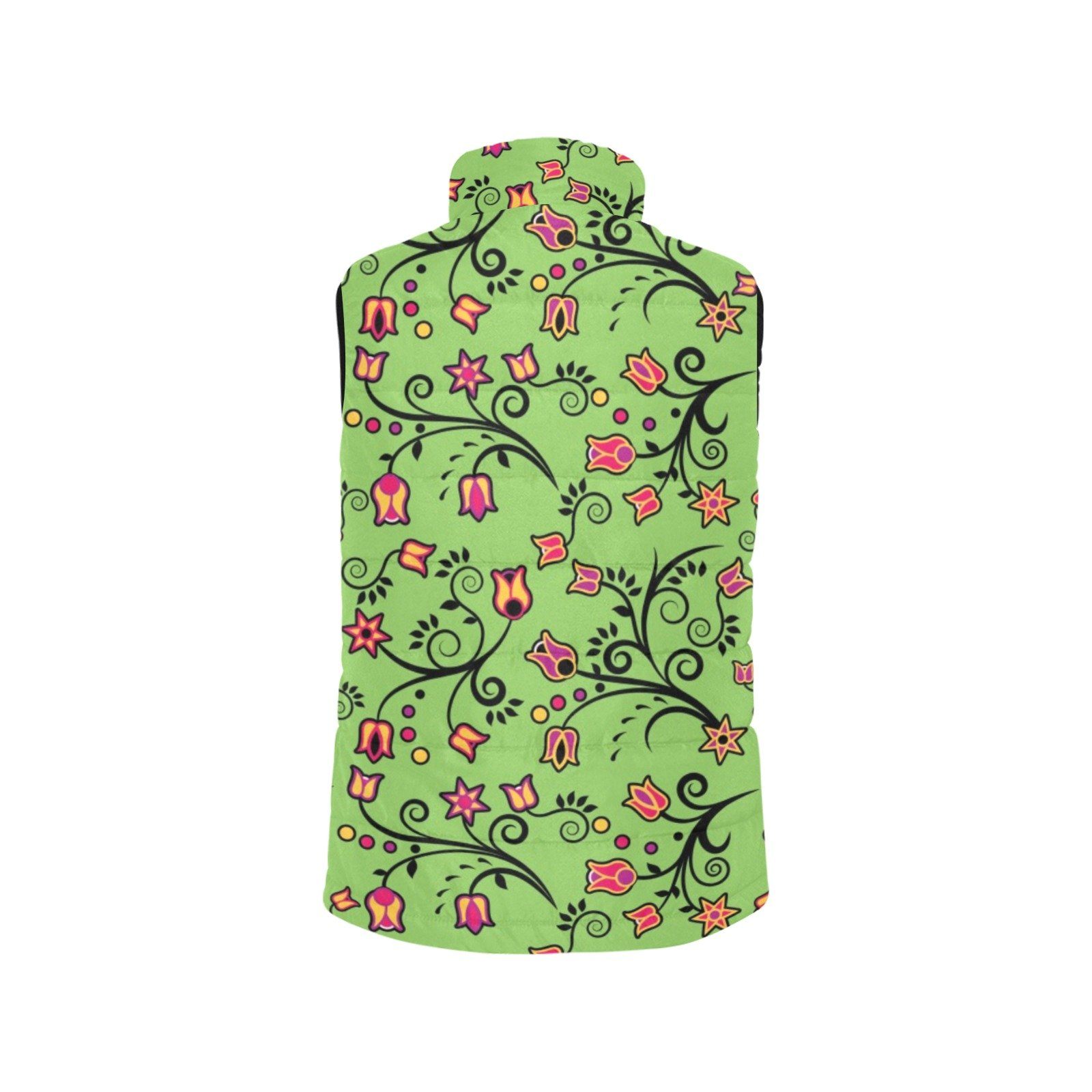 LightGreen Yellow Star Women's Padded Vest Jacket (Model H44) Women's Padded Vest Jacket (H44) e-joyer