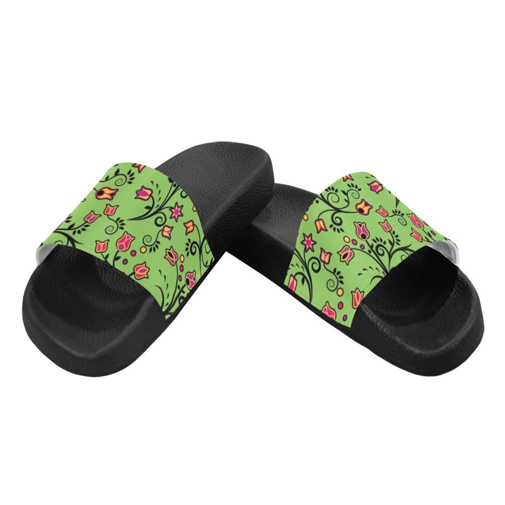 LightGreen Yellow Star Women's Slide Sandals (Model 057) Women's Slide Sandals (057) e-joyer