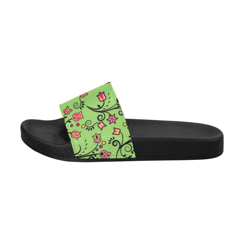 LightGreen Yellow Star Women's Slide Sandals (Model 057) Women's Slide Sandals (057) e-joyer
