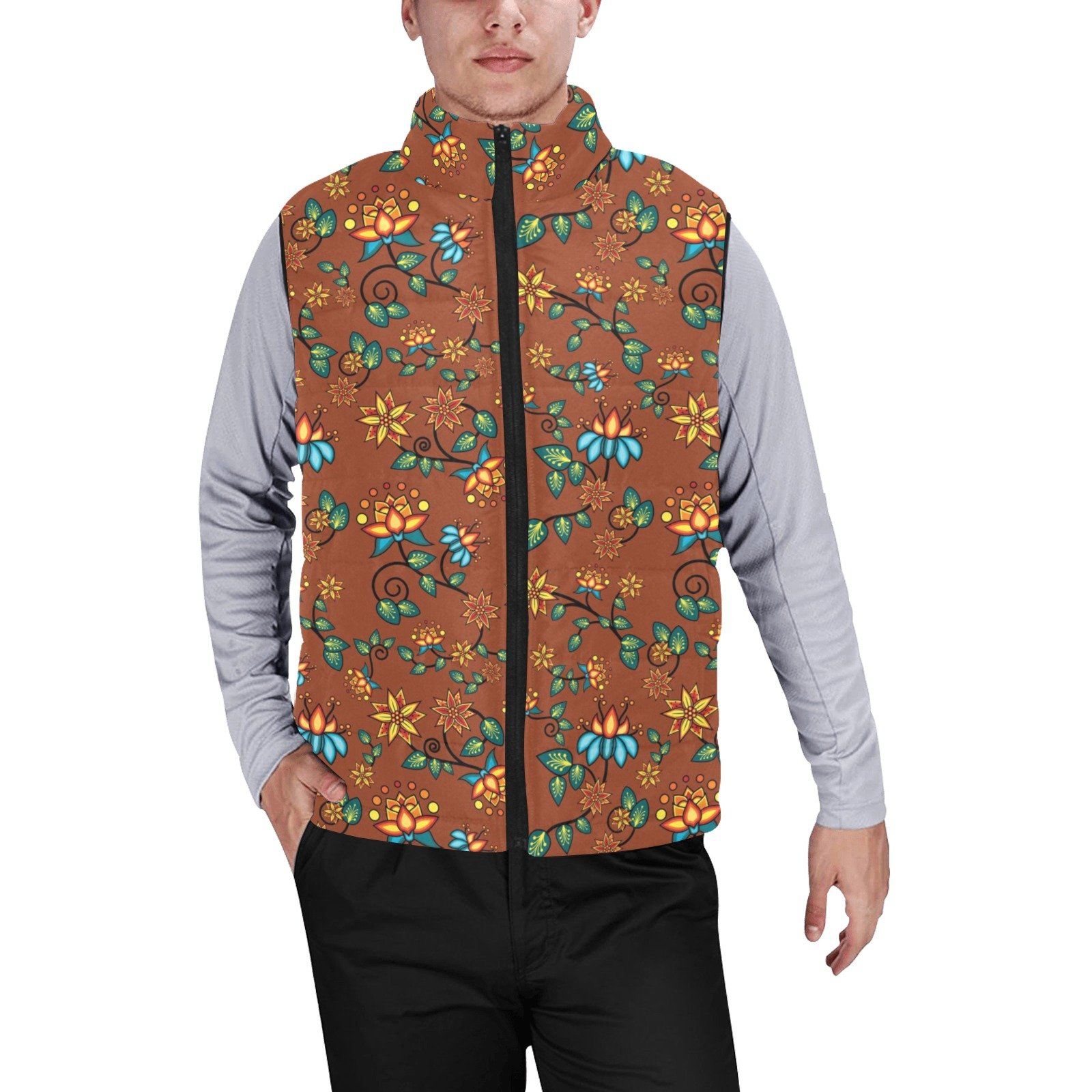 Lily Sierra Men's Padded Vest Jacket (Model H44) Men's Padded Vest Jacket (H44) e-joyer