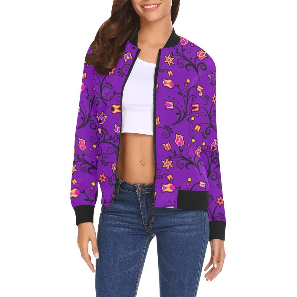 Lolipop Star All Over Print Bomber Jacket for Women (Model H19) Jacket e-joyer