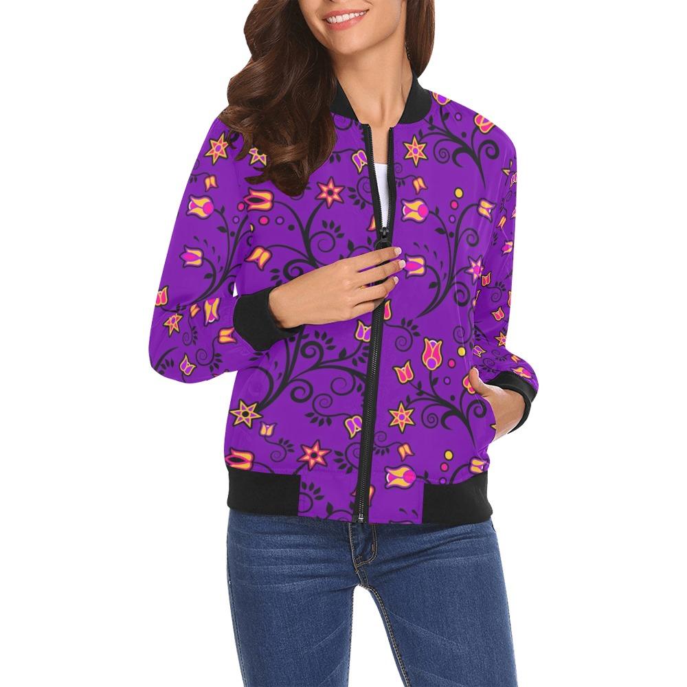 Lolipop Star All Over Print Bomber Jacket for Women (Model H19) Jacket e-joyer