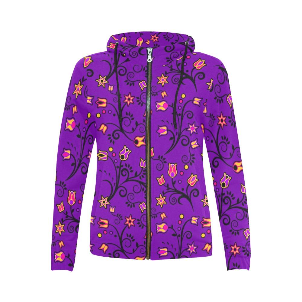 Lolipop Star All Over Print Full Zip Hoodie for Women (Model H14) hoodie e-joyer