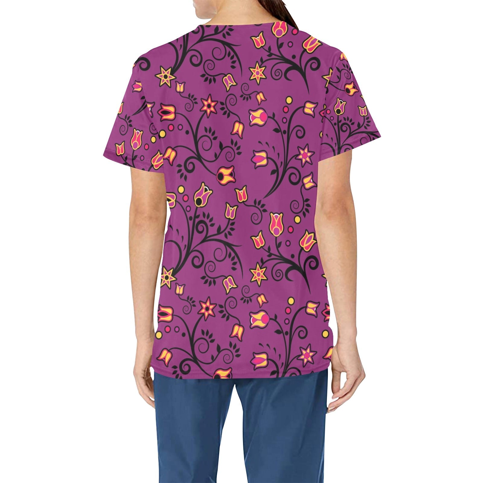 Lollipop Star All Over Print Scrub Top Scrub Top e-joyer