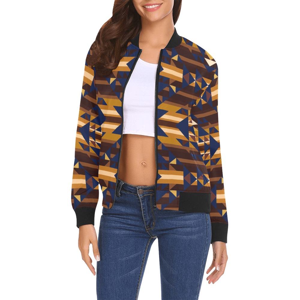 Marron Cloud All Over Print Bomber Jacket for Women (Model H19) Jacket e-joyer