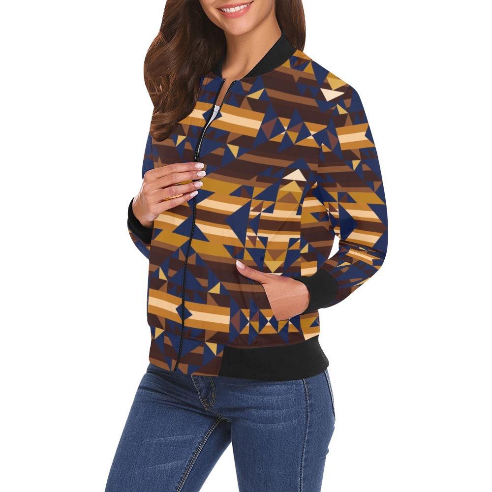 Marron Cloud All Over Print Bomber Jacket for Women (Model H19) Jacket e-joyer