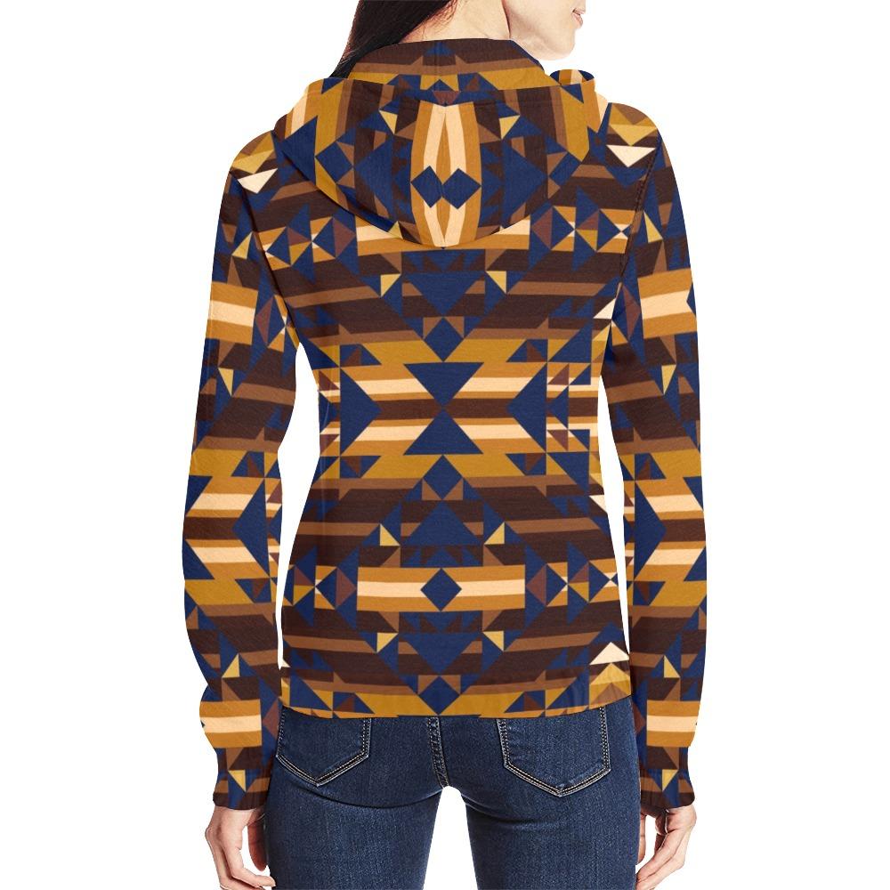 Marron Cloud All Over Print Full Zip Hoodie for Women (Model H14) hoodie e-joyer