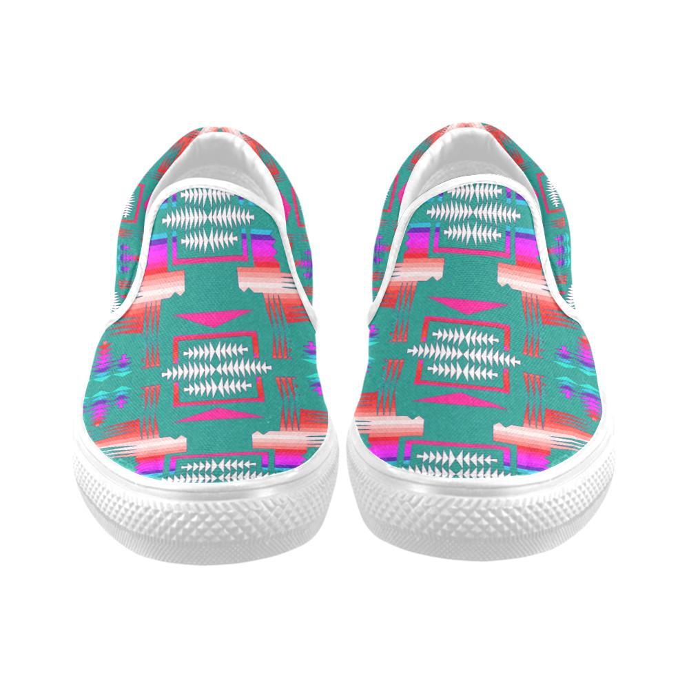 May Skies Sage Women's Unusual Slip-on Canvas Shoes (Model 019) Women's Unusual Slip-on Canvas Shoes (019) e-joyer