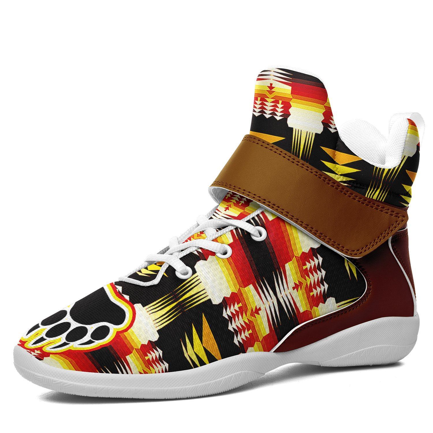 Medicine Wheel Sage Bearpaw Ipottaa Basketball / Sport High Top Shoes - White Sole 49 Dzine US Men 7 / EUR 40 White Sole with Brown Strap