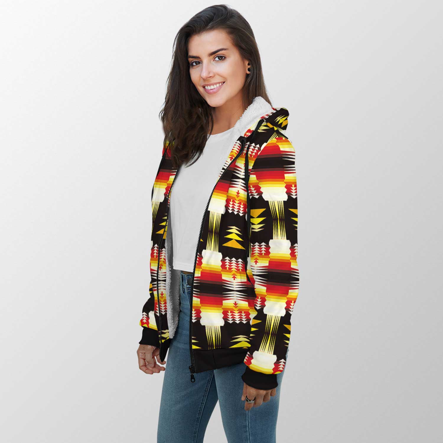 Medicine Wheel Sage Bearpaw Sherpa Hoodie 49 Dzine
