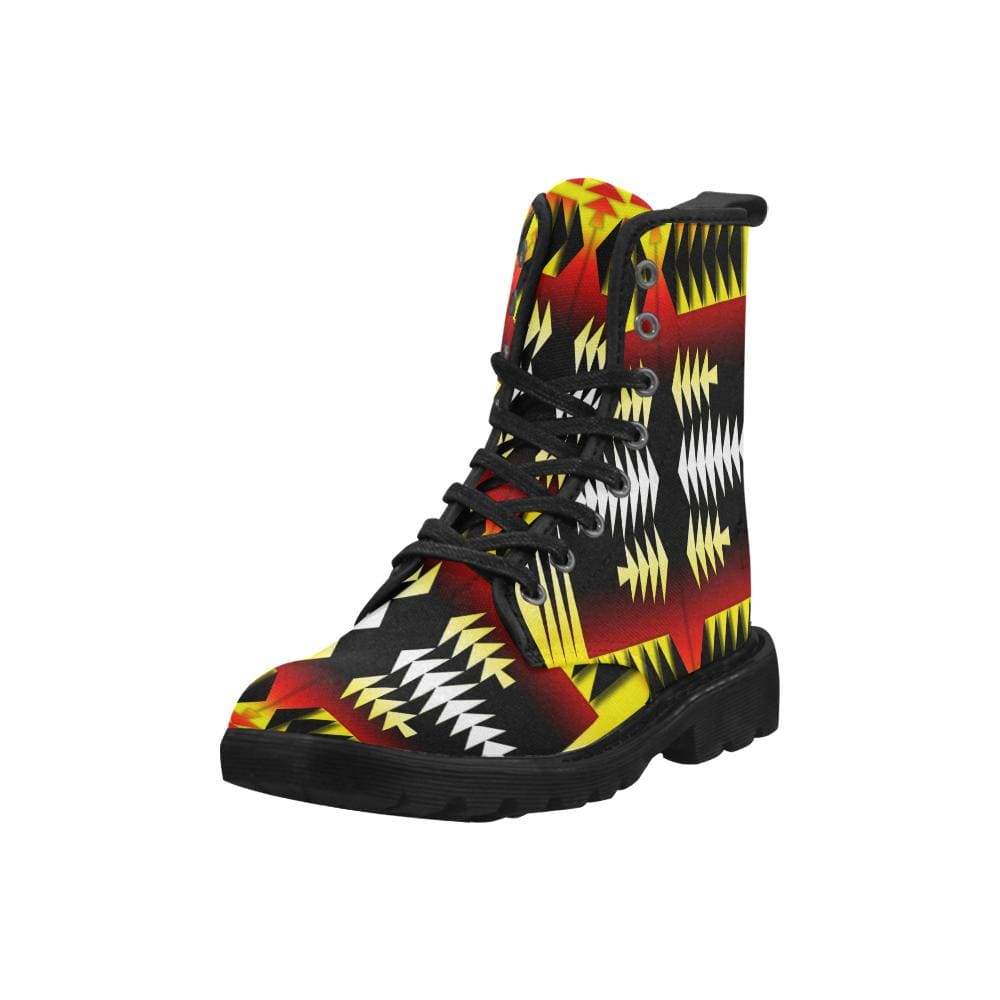 Medicine Wheel Strips Basketball Boots for Men (Black) (Model 1203H) Martin Boots for Men (Black) (1203H) e-joyer