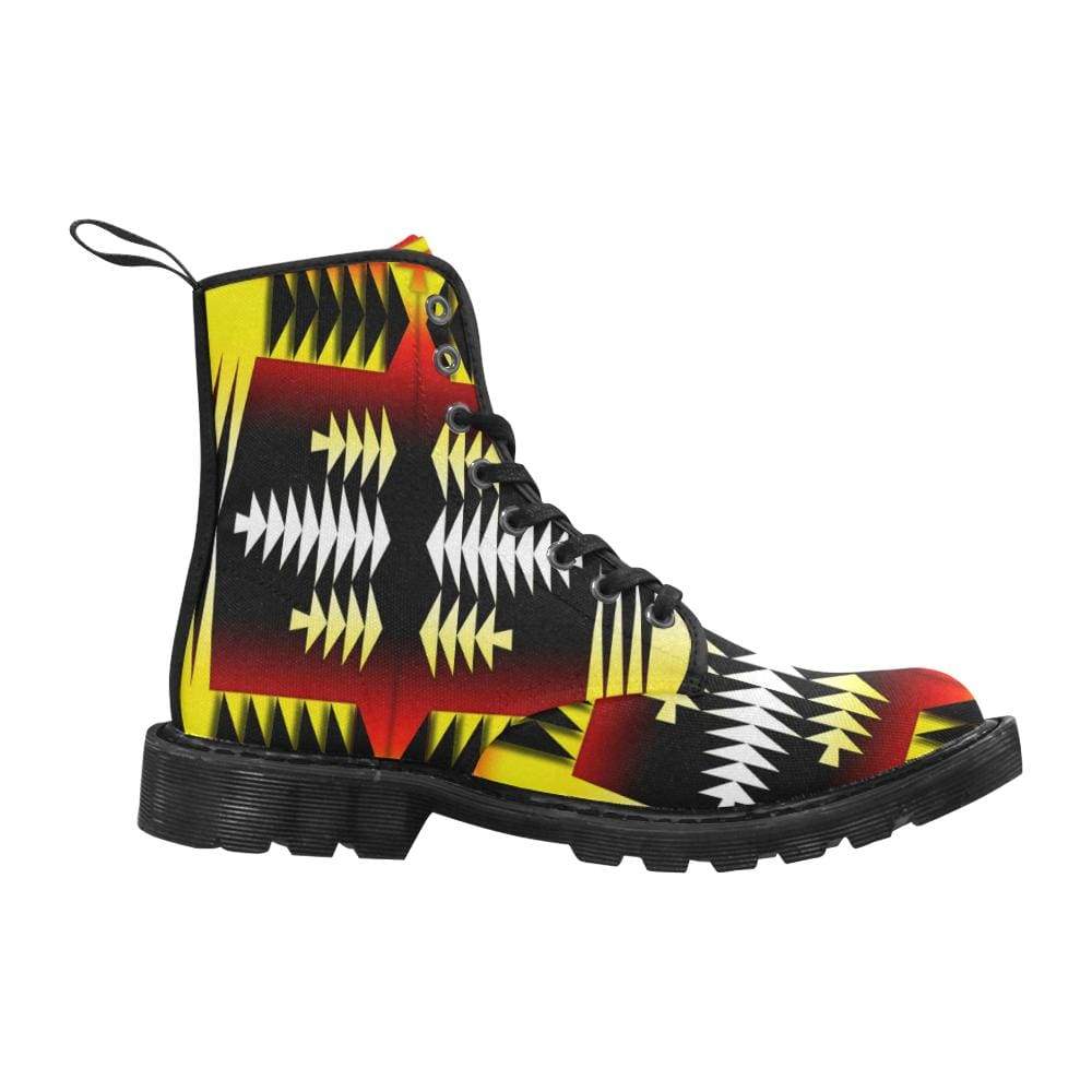 Medicine Wheel Strips Basketball Boots for Men (Black) (Model 1203H) Martin Boots for Men (Black) (1203H) e-joyer