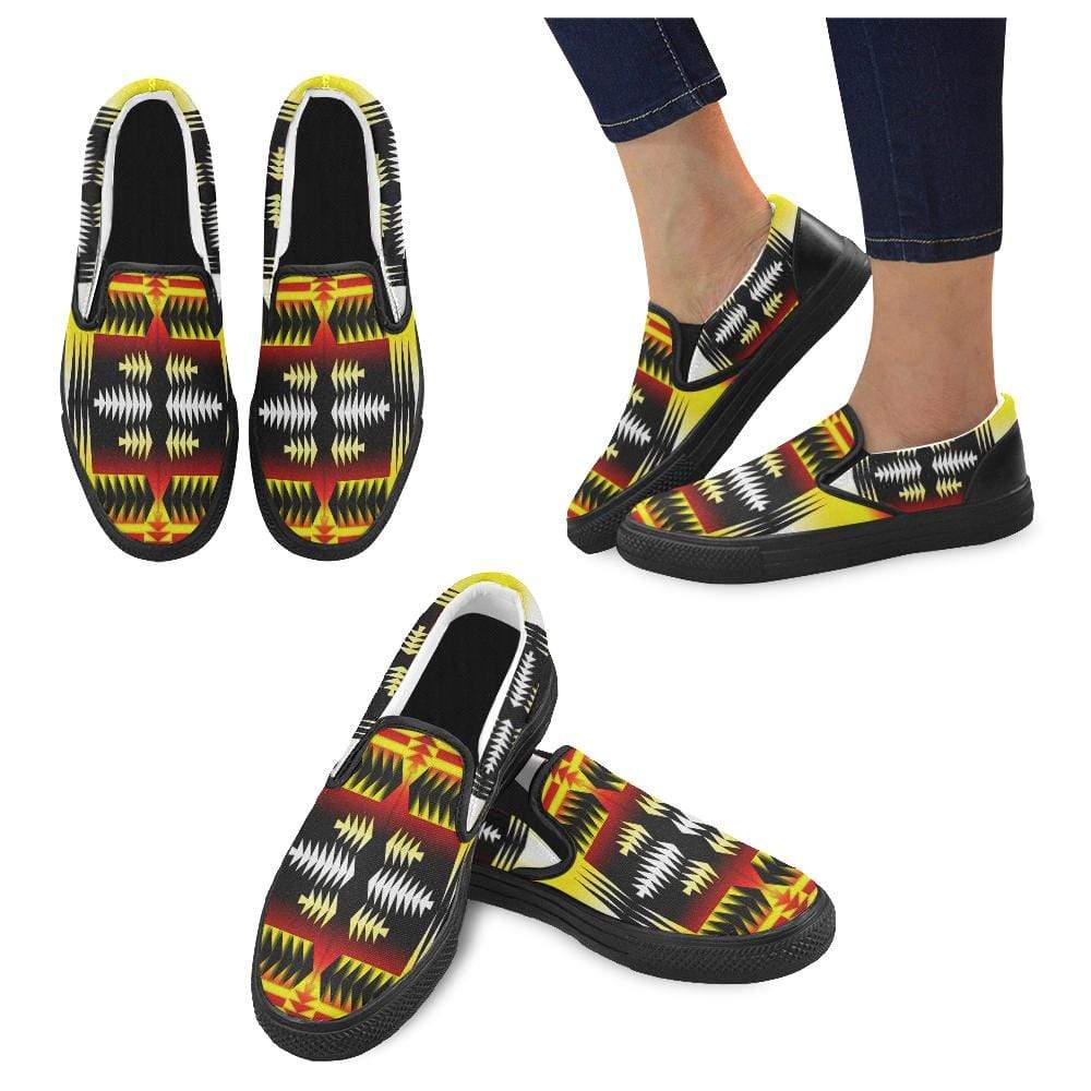 Medicine Wheel Strips Basketball Men's Unusual Slip-on Canvas Shoes (Model 019) Men's Unusual Slip-on Canvas Shoes (019) e-joyer