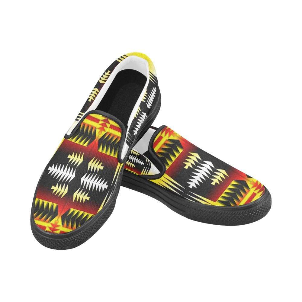 Medicine Wheel Strips Basketball Men's Unusual Slip-on Canvas Shoes (Model 019) Men's Unusual Slip-on Canvas Shoes (019) e-joyer