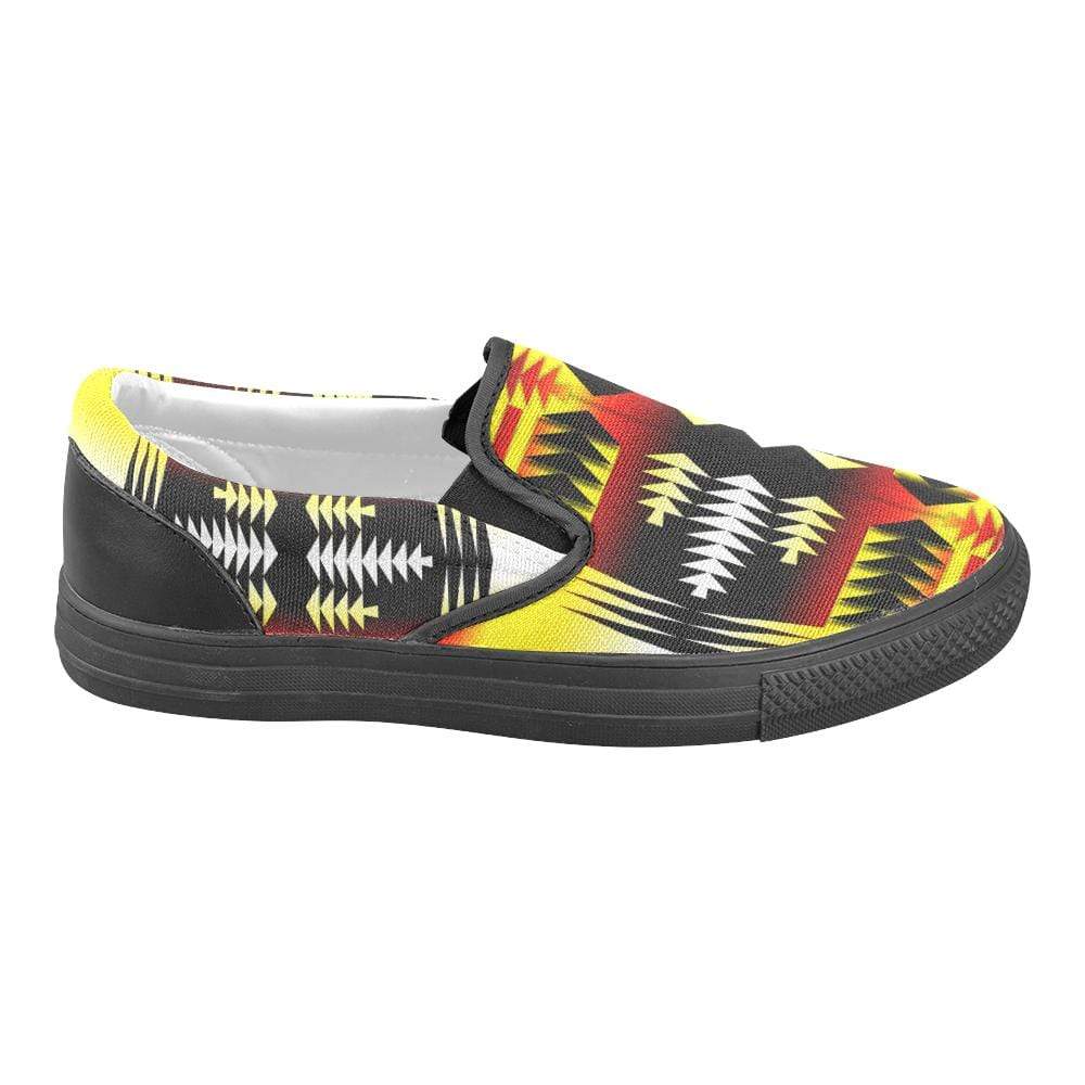 Medicine Wheel Strips Basketball Men's Unusual Slip-on Canvas Shoes (Model 019) Men's Unusual Slip-on Canvas Shoes (019) e-joyer