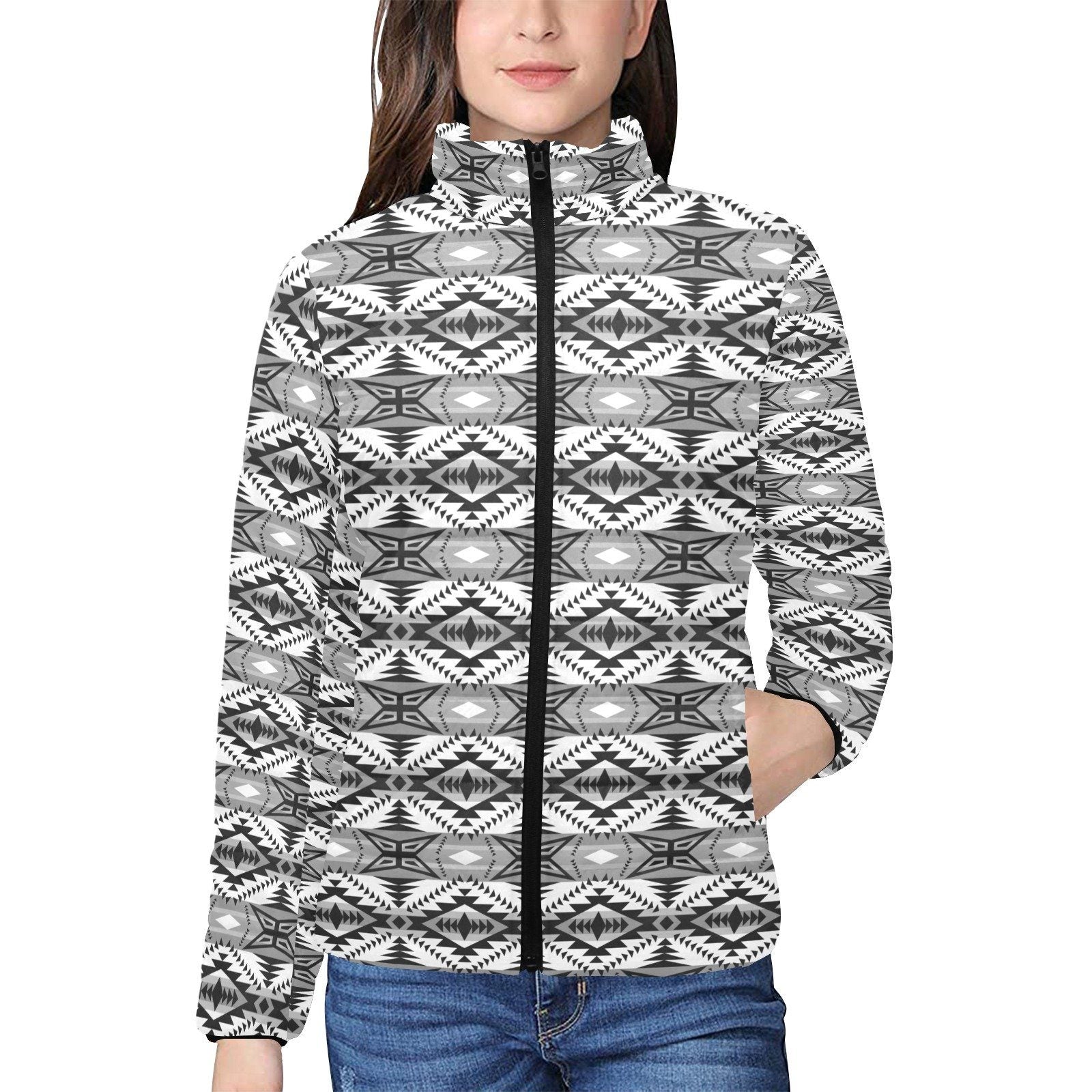 Mesa War Party Women's Stand Collar Padded Jacket (Model H41) jacket e-joyer