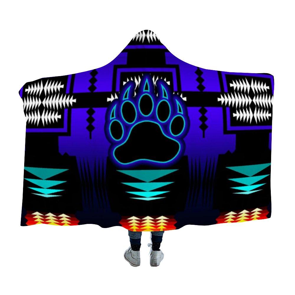 Midnight Sage Fire Bearpaw Hooded Blanket 49 Dzine