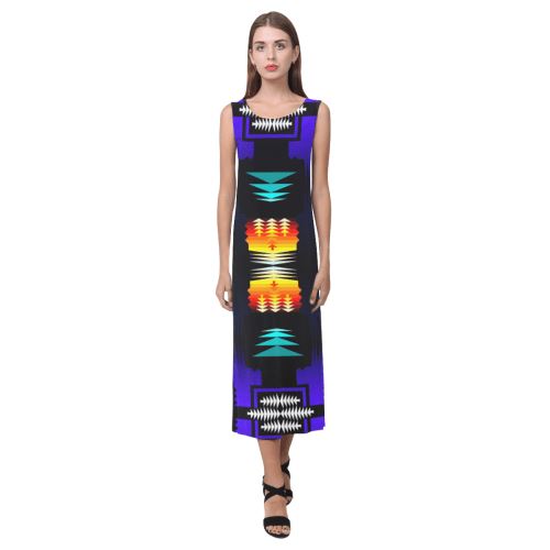 midnight sage fire II Phaedra Sleeveless Open Fork Long Dress (Model D08) Phaedra Sleeveless Open Fork Long Dress (D08) e-joyer
