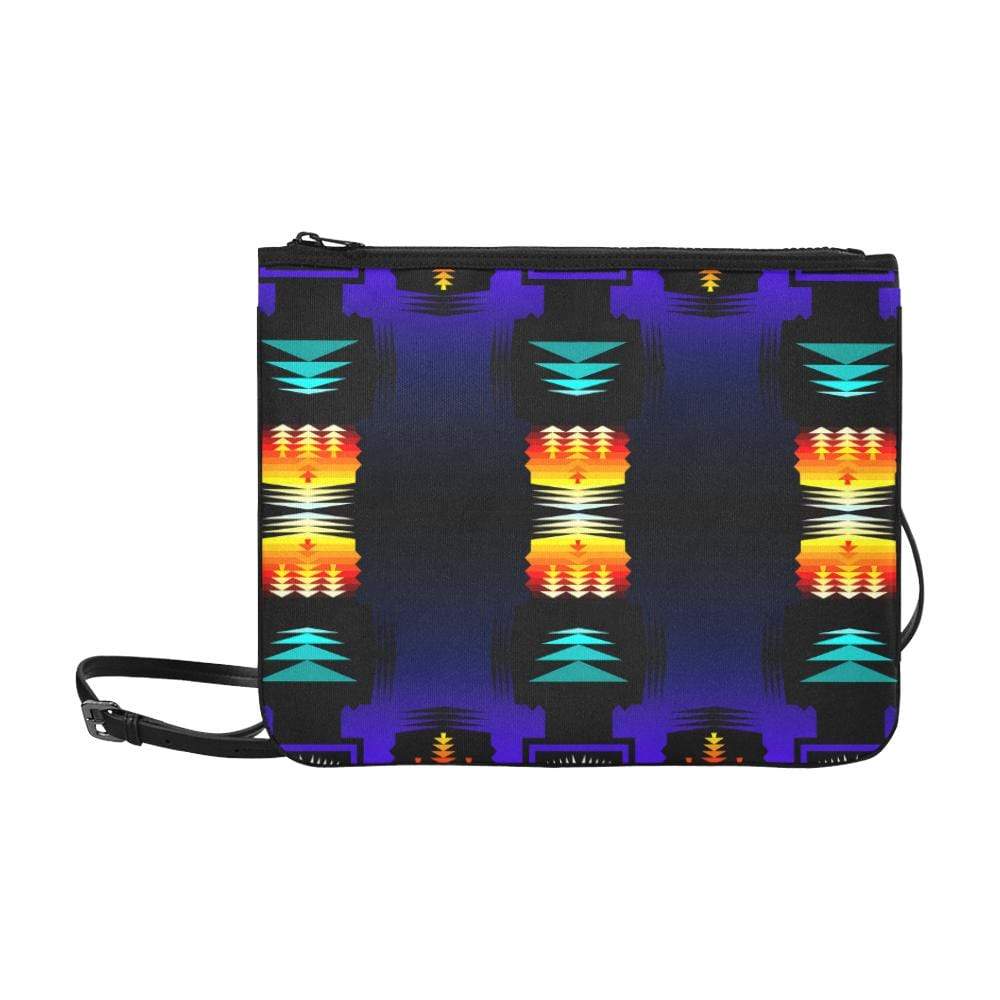 Midnight Sage Fire II Slim Clutch Bag (Model 1668) Slim Clutch Bags (1668) e-joyer