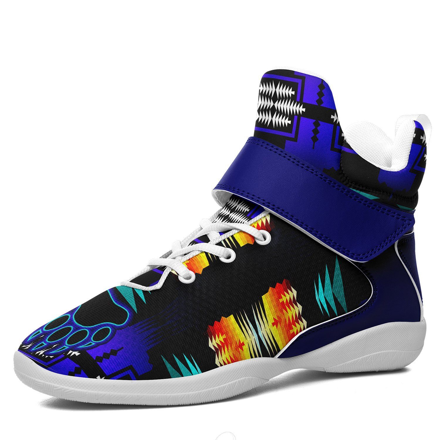 Midnight Sage Fire with Bearpaw Kid's Ipottaa Basketball / Sport High Top Shoes 49 Dzine US Child 12.5 / EUR 30 White Sole with Blue Strap