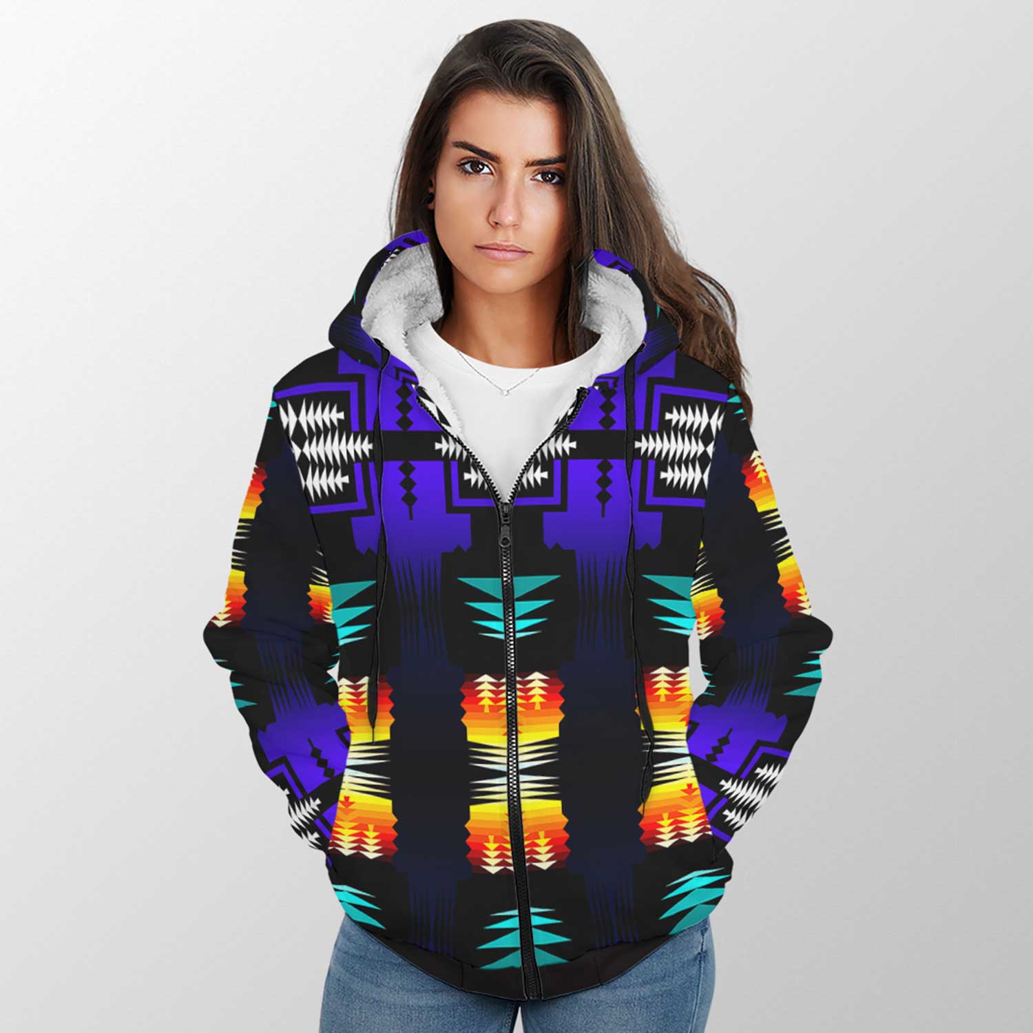 Midnight Sage Fire with Bearpaw Sherpa Hoodie 49 Dzine