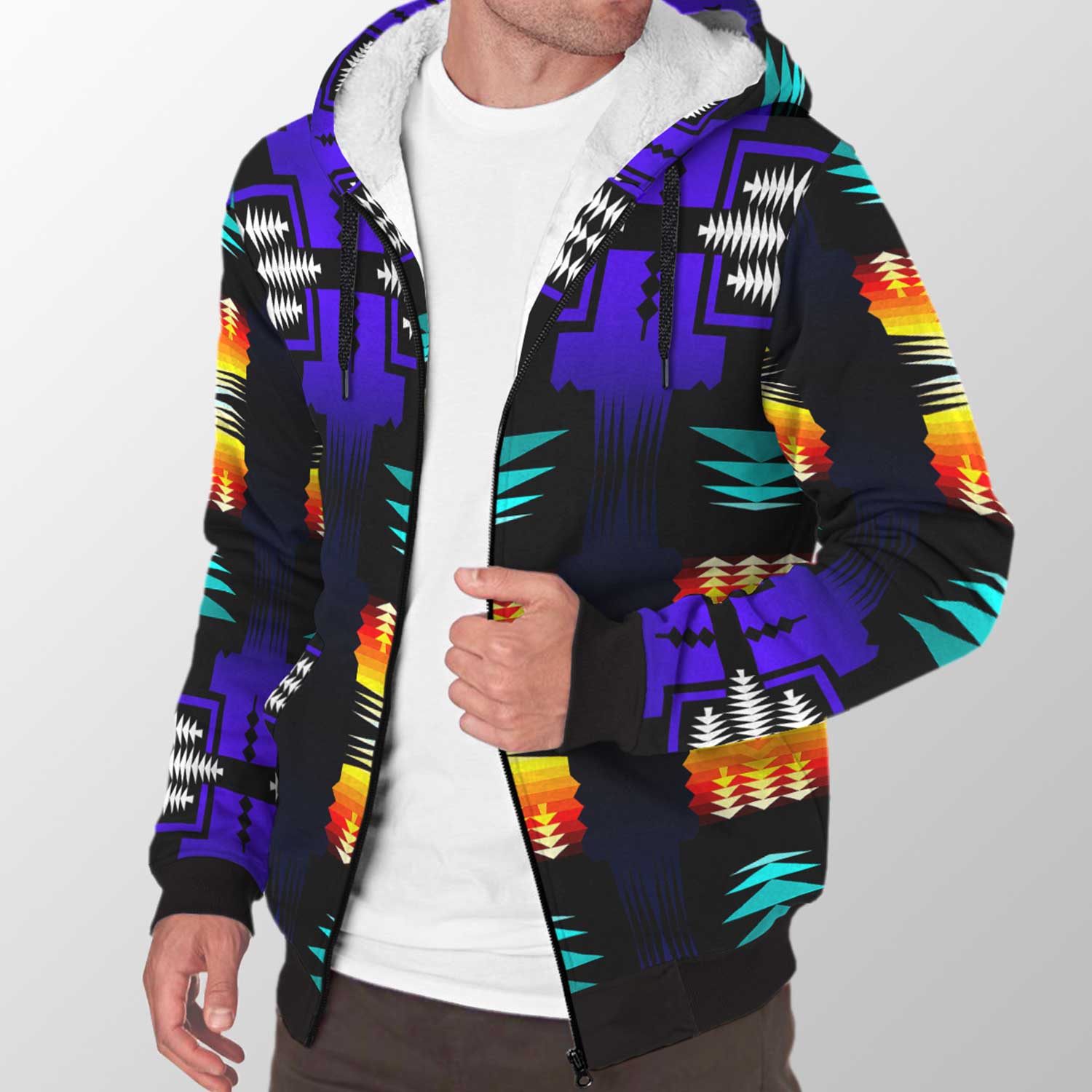 Midnight Sage Fire with Bearpaw Sherpa Hoodie 49 Dzine