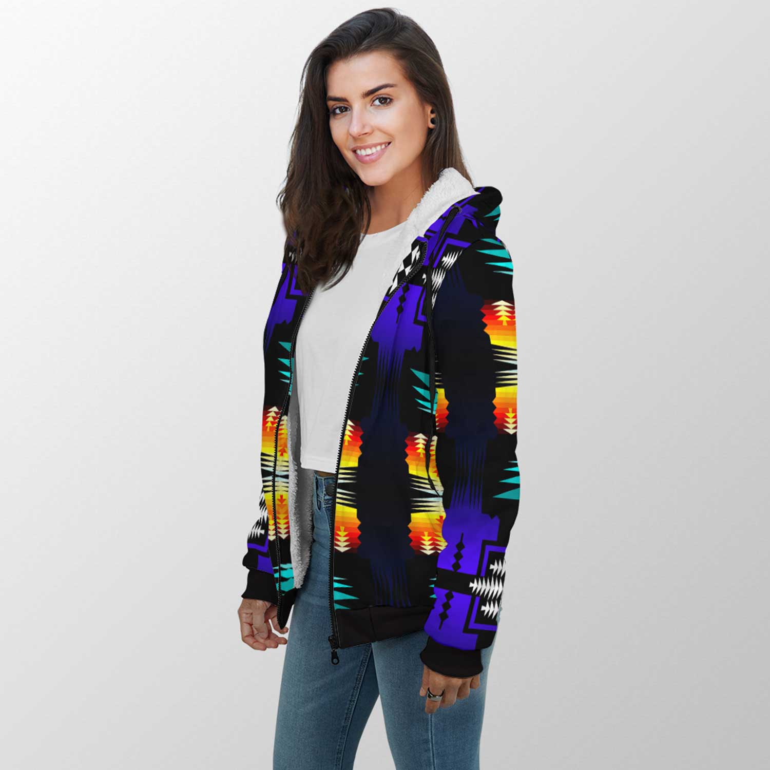 Midnight Sage Fire with Bearpaw Sherpa Hoodie 49 Dzine
