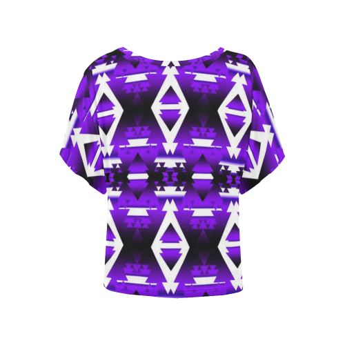 Moon Shadow Winter Camp Women's Batwing-Sleeved Blouse T shirt (Model T44) Women's Batwing-Sleeved Blouse T shirt (T44) e-joyer