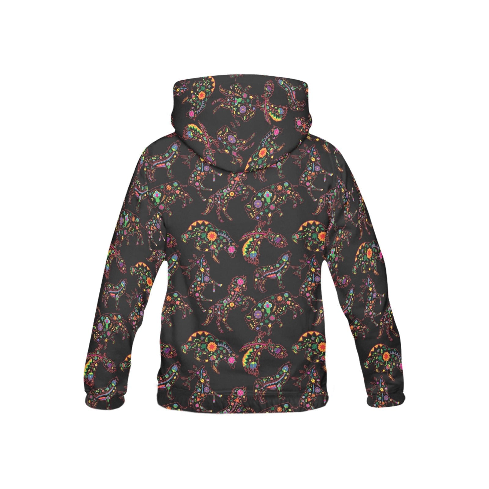 Neon Floral Animals All Over Print Hoodie for Kid (USA Size) (Model H13) All Over Print Hoodie for Kid (H13) e-joyer