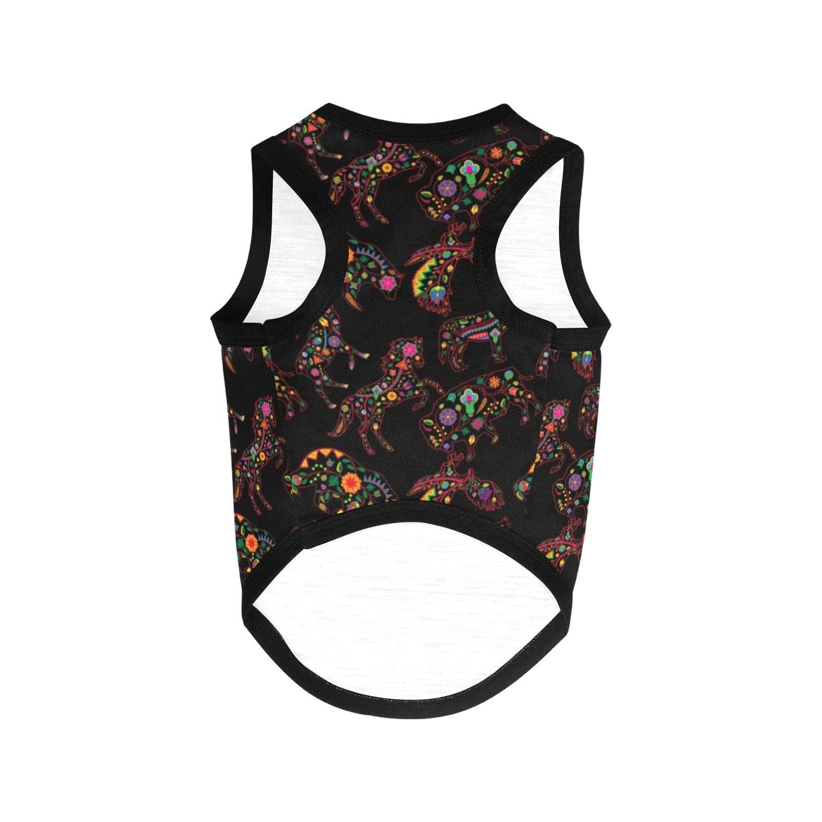 Neon Floral Animals All Over Print Pet Tank Top Pet Tank Top e-joyer
