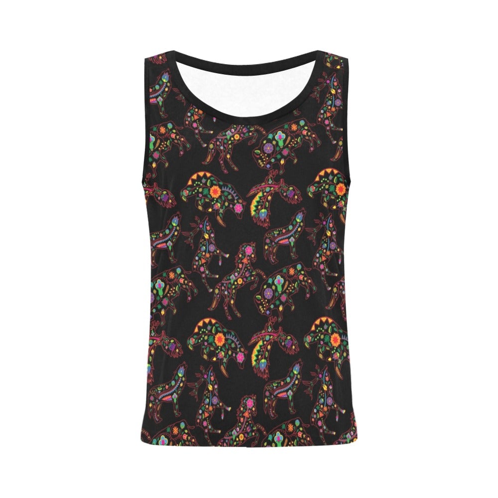 Neon Floral Animals All Over Print Tank Top for Women (Model T43) All Over Print Tank Top for Women (T43) e-joyer