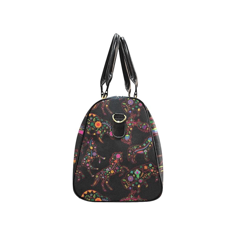 Neon Floral Animals New Waterproof Travel Bag/Small (Model 1639) bag e-joyer