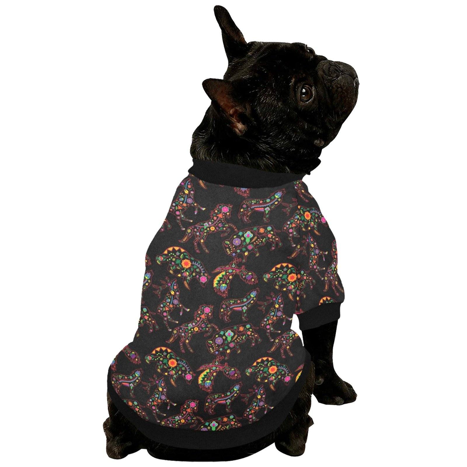Neon Floral Animals Pet Dog Round Neck Shirt Pet Dog Round Neck Shirt e-joyer