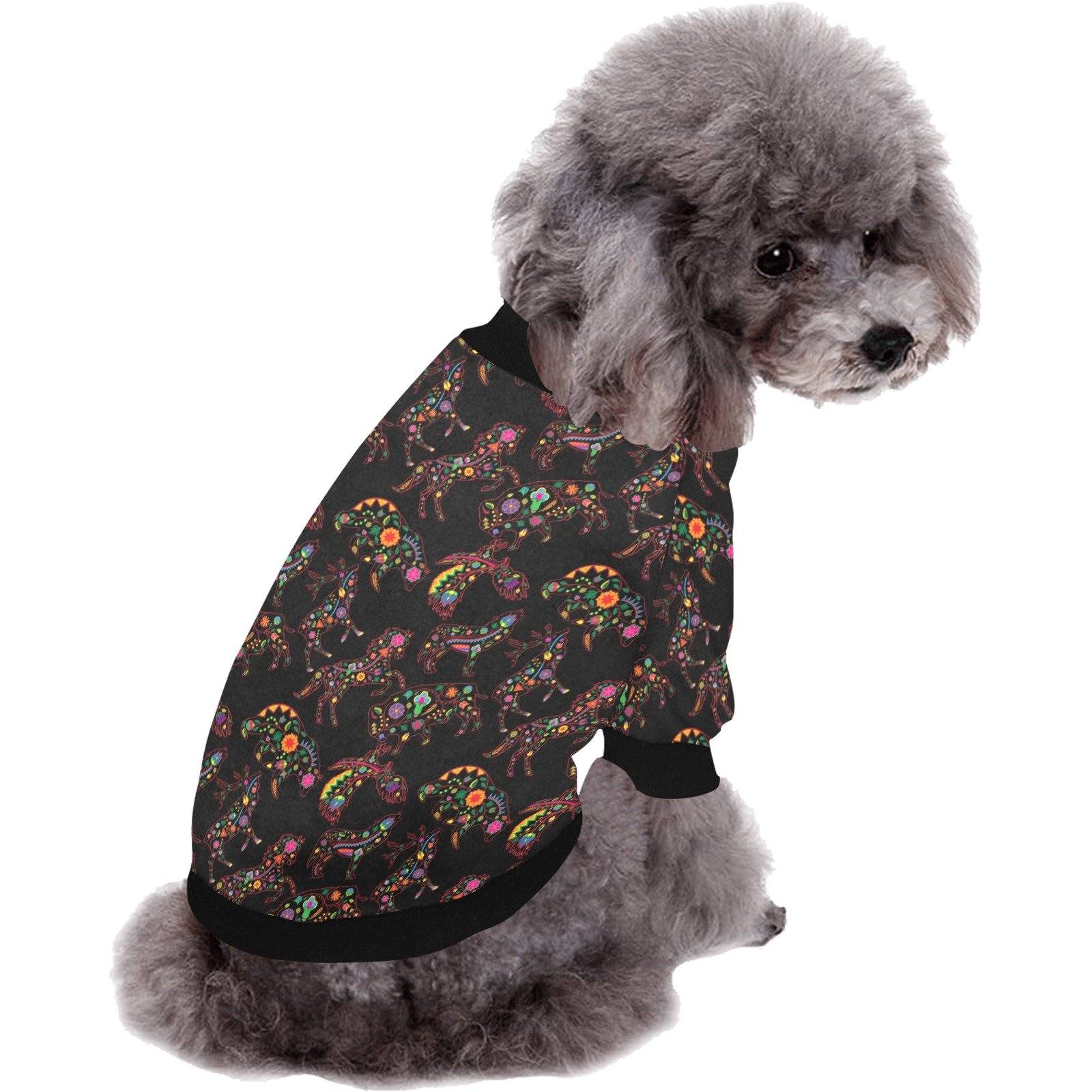 Neon Floral Animals Pet Dog Round Neck Shirt Pet Dog Round Neck Shirt e-joyer