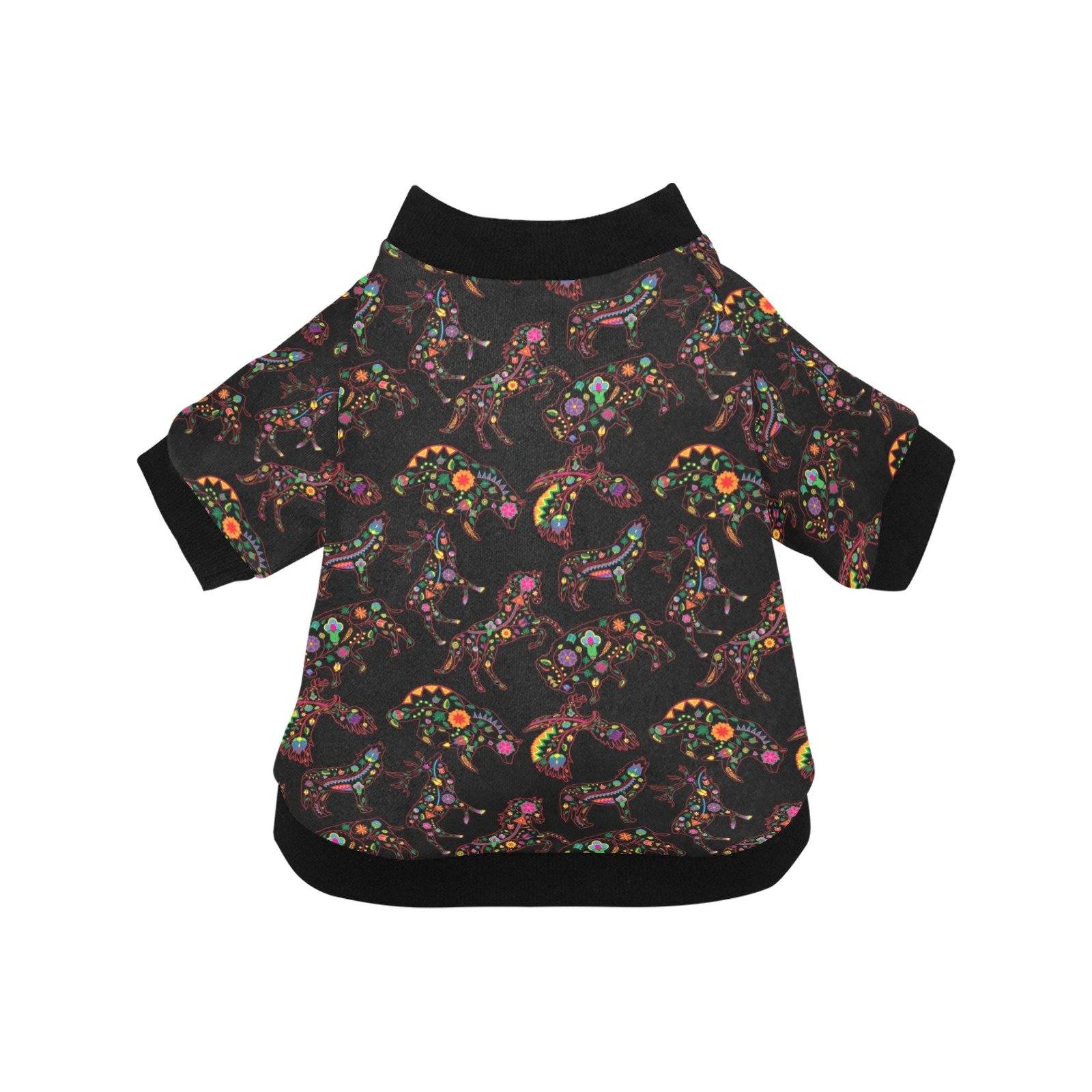 Neon Floral Animals Pet Dog Round Neck Shirt Pet Dog Round Neck Shirt e-joyer