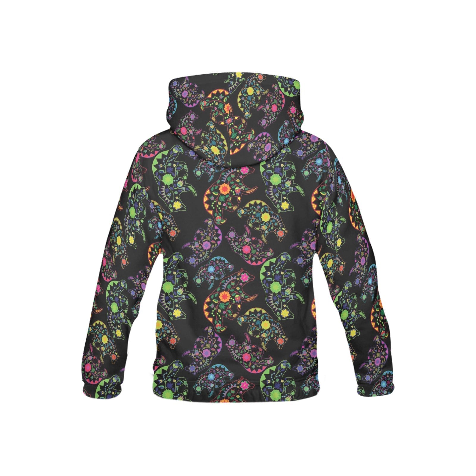 Neon Floral Bears All Over Print Hoodie for Kid (USA Size) (Model H13) All Over Print Hoodie for Kid (H13) e-joyer