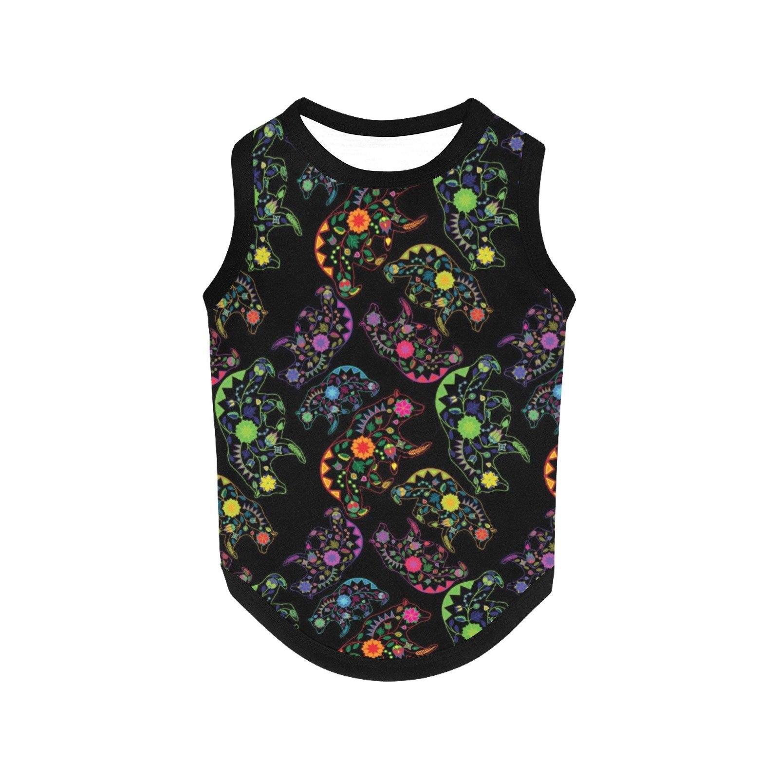 Neon Floral Bears All Over Print Pet Tank Top Pet Tank Top e-joyer